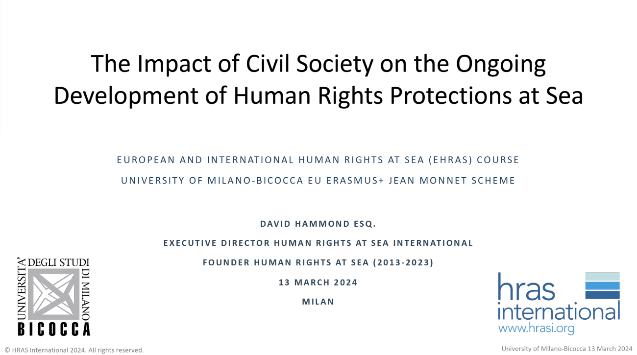 Impact of Civil Society on development of Human Rights Protections at Sea