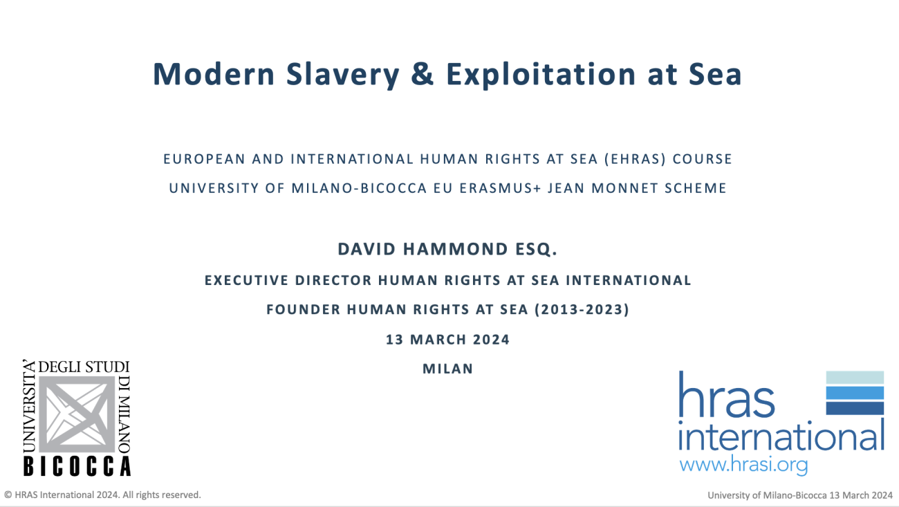 Modern Slavery and Exploitation at Sea: Milano-Biocca